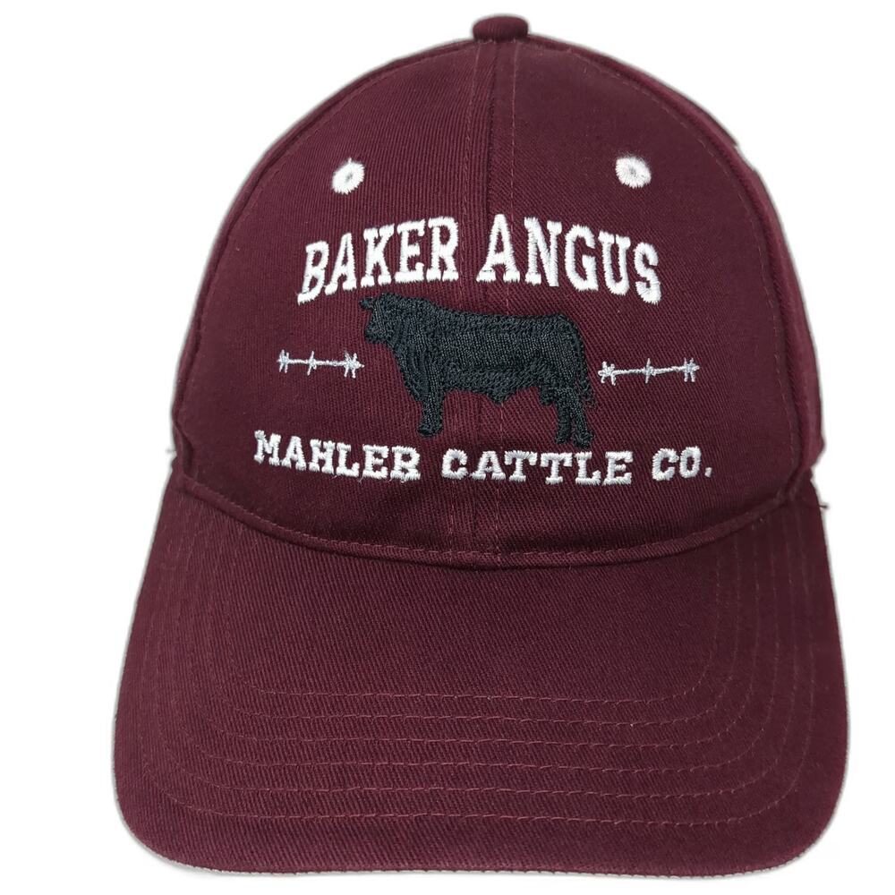 Richardson Baseball Cap Red One Size Baker Angus Mahler Cattle Co Bull Hat